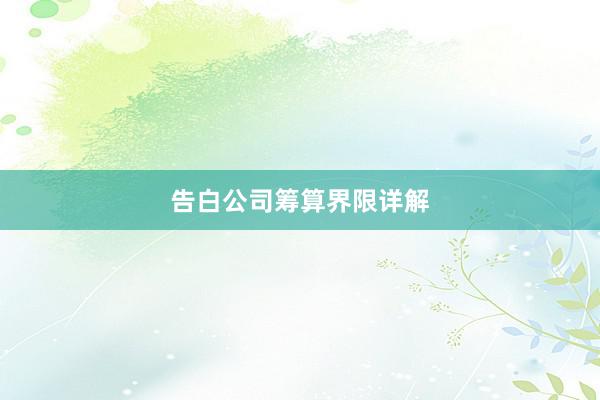 告白公司筹算界限详解
